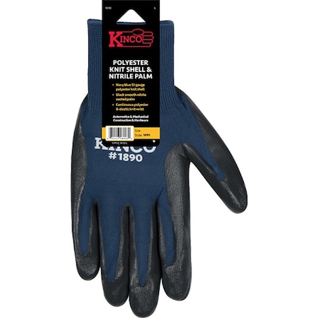 Kinco Disposable Gloves, Nitrile, M, Navy 1890-M